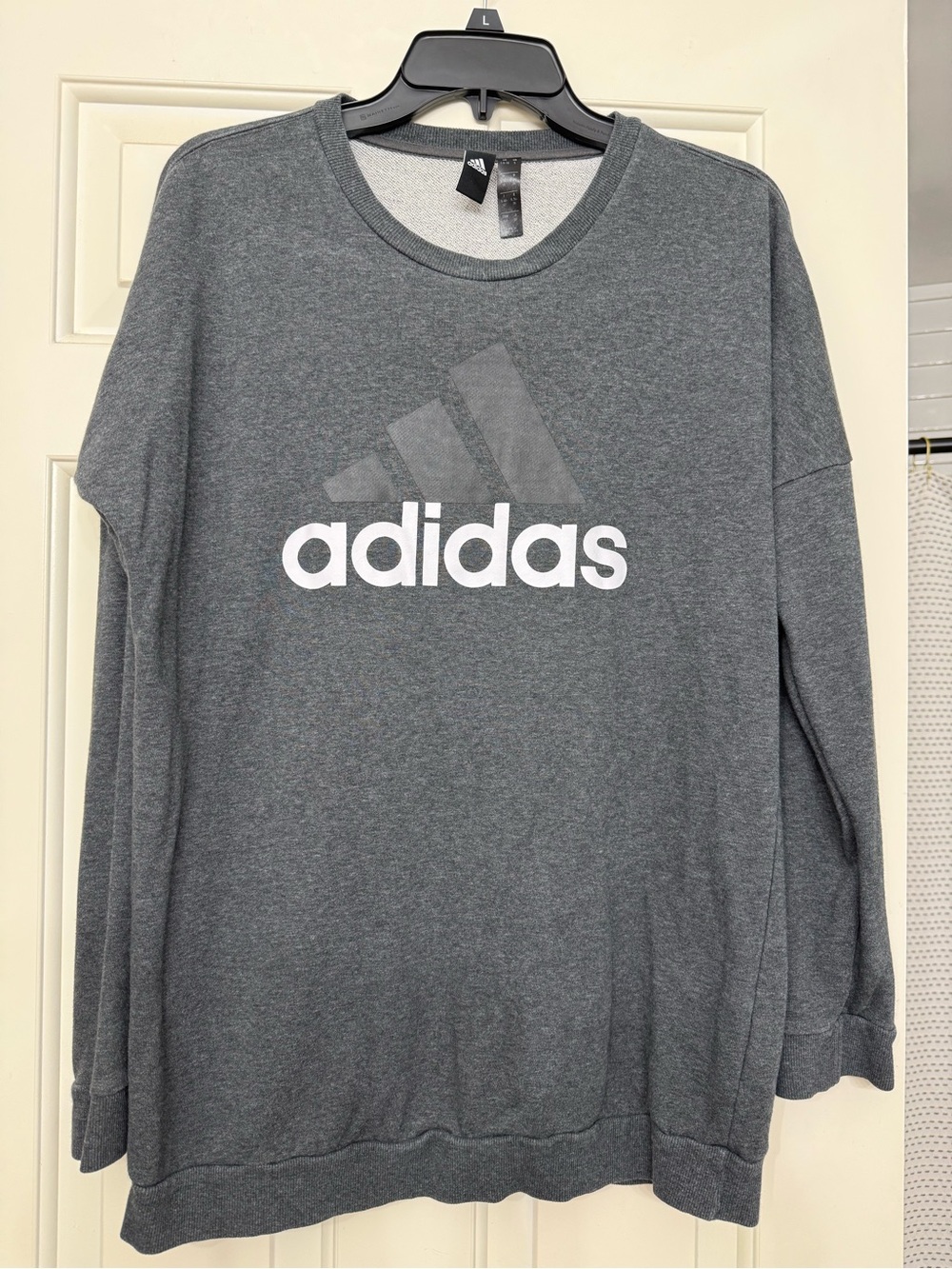 adidas Gray Crewneck Sweatshirt with Logo